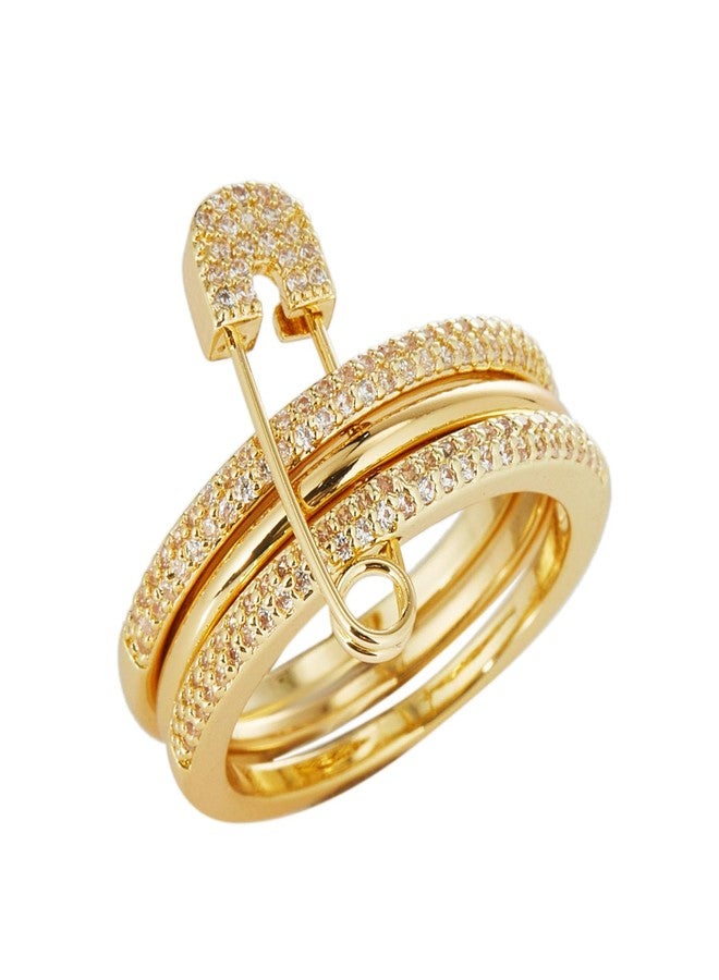 Jacruces Silver Stackable Rings for Women Non Tarnish Ring Set Dainty 14k Gold Plated Cz Cubic Zirconia Wedding Thumb Ring Set Stacking Pack Statement Chunky Band Rings Unique Jewelry Gift - Image 5